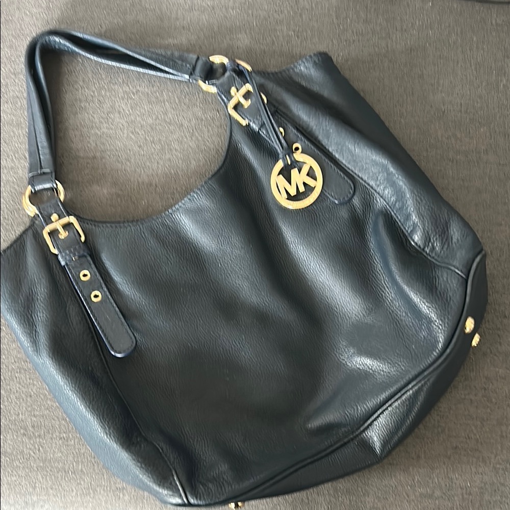 Michael Kors Black Leather Tote Bag